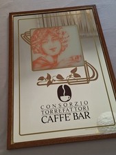 VINTAGE anni 80 - Specchio pubblicitario Consorzio Caffè Bar