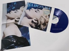 MADONNA LP True Blue BLUE VINYL 1986 Original AUSTRALIAN + Poster + Hype Sticker