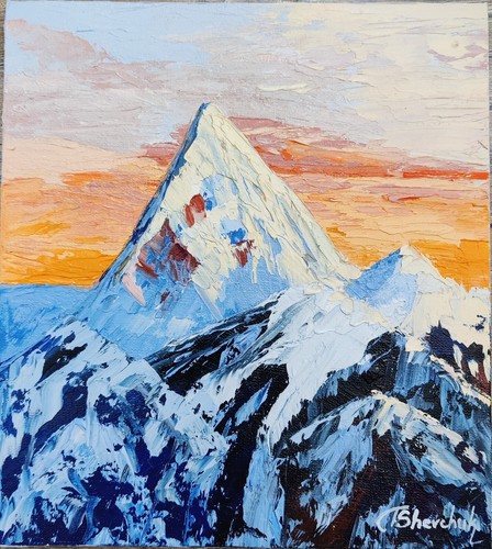 Dipinto olio montagna