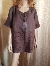 MARINA RINALDI GIACCA DI LINO CON RICAMO A COLORI TAGLIA MR 25 USA 16W