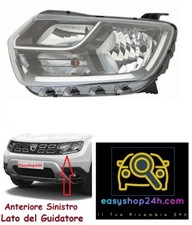 FARO FANALE PROIETTORE ANTERIORE SX PER DACIA DUSTER DAL 2018 H7 H1 LUCE DIURNA