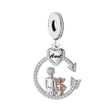 💖 Charm zia nipote ti amo cuore zia vero argento sterling 925