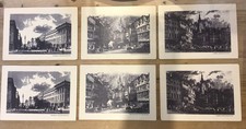 Set 6 tovagliette vintage con vecchi paesaggi urbani inglesi Newcastle upon Tyne