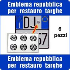 adesivo stemma TARGA AUTO MOTO RI Repubblica epoca bollino stella logo timbro