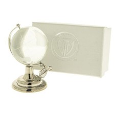 1 pz world mappamondo in vetro su base argentata con cappello vescovo cresima 8 