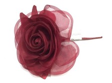 Spilla fiore seta bordeaux - fiore,