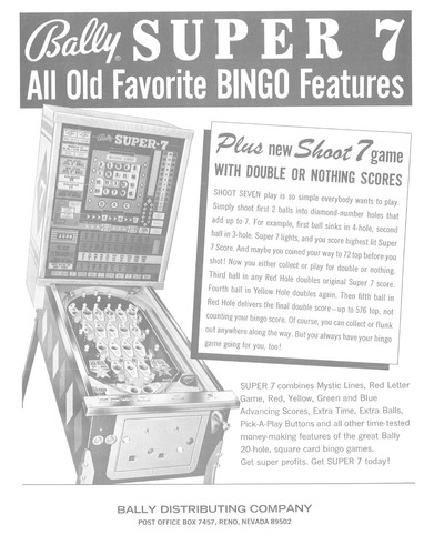 Super bally bingo flipper - bingo,