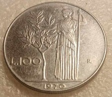 1970 MINERVA 100 LIRE COIN