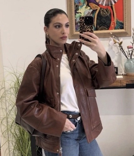 Zara jacket leder - tg, m