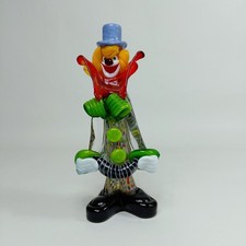 Scultura clown in vetro di