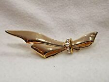 Spilla in metallo dorato a forma di fiocco con finte perle - STANHOME - VINTAGE 