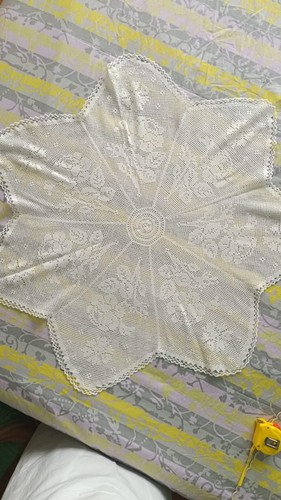 Round handmade crochet white - handmade,