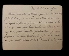 HENRI BERGSON - Lettre Autographe à Henri Berr - 1900
