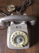 Telefono fisso da appoggio sip colore grigio con rotella vintage anni 80'