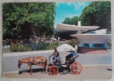 Cartolina d'epoca Fiuggi Fonte Cavallo con Calesse 10x15 Viaggiata