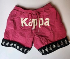 Kappa 222 Banda Calabash 3 Pantaloncini Uomo Small Rosa Nero Spellout Streetwear