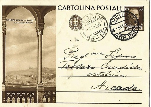 1935 cartolina postale genova - 1935,