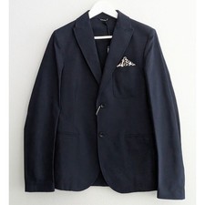 Giacca Blazer Daniele Alessandrini Blu Navy Italiano Texturizzato IT 46 US 36 Nuova con etichette