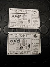 Radio Geloso G.57r Targhetta badge NEW Old G57 ricevitore a valvole Milano targa
