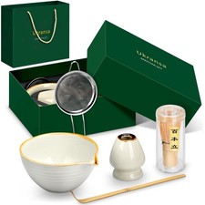 Matcha Whisk Set, 5-Piece Complete Matcha Kit with Traditional Ceramic Bowl, ...