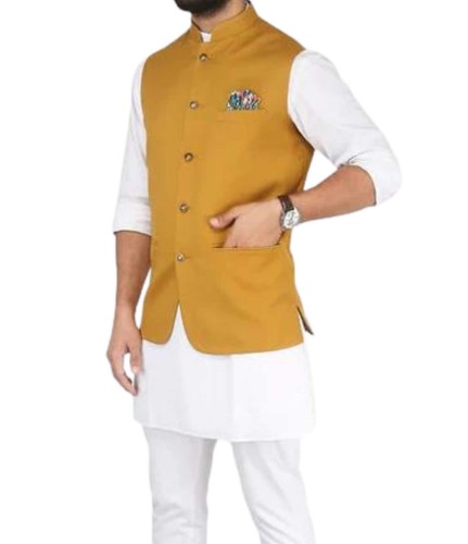 Giacca senape nehru - senape,