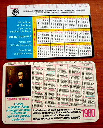 Calendari plasticati 1980 - 2,