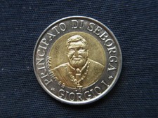 1996 Italia SEBORGA PRINCIPATE rara moneta bimetallica 2 Luigini UNC Giorgio I
