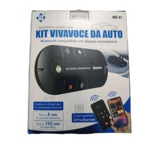 Vivavoce Auto Bluetooth Slim 15mm Clip Magnetica Doppia Connessione 8h Mic