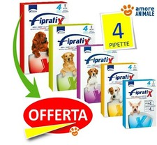 Fipratix - 4 pipette Antiparassitario da 1,5-4 / 4-10 / 10-20 / 20-40 / 40-60 kg