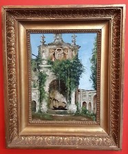 Tivoli Villa D'Este Pietro Vitali Roma antico quadro dipinto ad olio in cornice