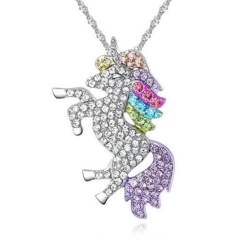 Multicolored unicorn pendant - unicorn,