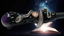 Silver snake wand - wand, natural
