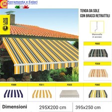 Tenda da Sole Bracci Retrattili Per Balcone Da Esterno Telaio Alluminio Bianco