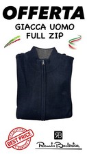 Maglione  Uomo Renato Balestra Lana Morbida FULL ZIP Inverno Pullover Classico