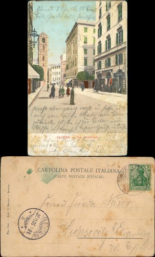 Cartolina savona via - cartolina,