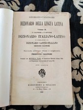 DIZIONARIO GEORGES CALONGHI Italiano Latino Rosenberg e Sellier 1930 n.2