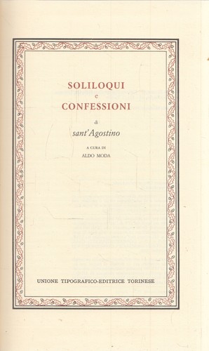 Sant agostino soliloqui e - -,