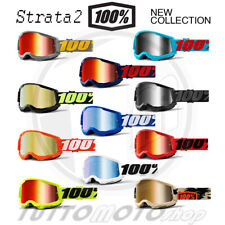 MASCHERINA OCCHIALI MASCHERA 100% STRATA 2 SPECCHIATI OFF ROAD MOTO CROSS ENDURO