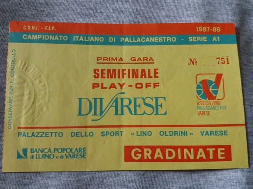 Biglietto basket 1987 - 1987, di