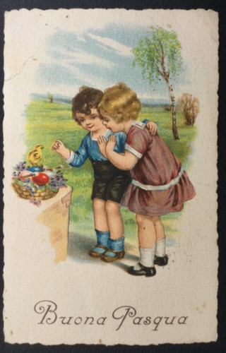 Buona pasqua antica - pasqua, cartolina