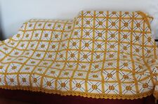 Coppia coperte lana uncinetto fatte a mano