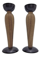 Coppia Porta Candela Legno e