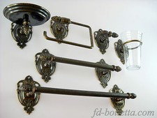 Set da bagno ottone brunito in