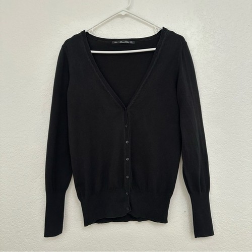 Zara black button - button-up, cardigan