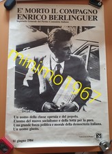 Enrico Berlinguer Manifesto Pci Modena 1984 Originale D'epoca