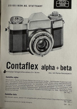 #A0448-Zeiss Ikon CONTAFLEX Alpha+ beta accessori foglio informativo 2 pagine