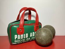 PAOLO ADAMI ROMA 2 Bocce da Gioco Professionali Vintage Ball Boul Set Bag Borsa