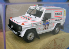 MERCEDES 280 GE Paris Dakar 1/43 in vetrinetta - in perspex case rally g classe
