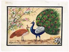 Fatto a Mano Dipinto Di Pavone