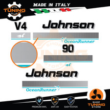Kit Adesivi Motore Marino Fuoribordo Johnson 90 cv Ocen Runner V4